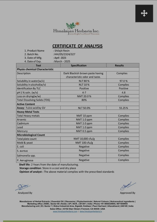 80% Liquid Himalayan Shilajit  30ml